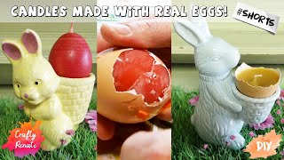 DIY Easter egg candles using REAL EGGS shorts Easter crafts [upl. by Eserahs]