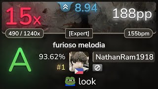 89⭐ NathanRam1918  gmtn  furioso melodia Expert 9362  1  188pp 15❌  osu [upl. by Hnim]