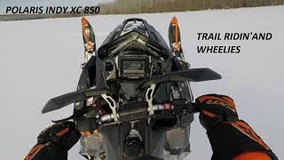 Polaris Indy XC 850 Trail Run And Some Small Wheelies [upl. by Lanny]