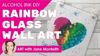 Rainbow Alcohol Ink Glass Wall Art [upl. by Landon]