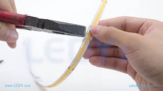 How to cut connect amp power COB LED Strip Lighting [upl. by Leasa]