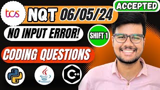 6 May24 Shift1 Coding Questions amp Solution  100  Working Method  python java cpp [upl. by Aenitsirhc]