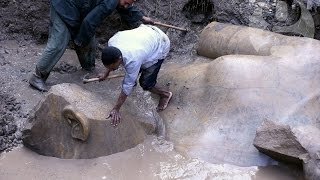 Pharaoh Ramses II statue unearthed in Cairo [upl. by Ttessil392]