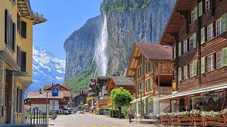 Lauterbrunnen 4K  The Most Beautiful Village in Switzerland  Travel Vlog 4K Video Ultra HD 60fps [upl. by Ardnuhsor]