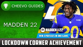 MADDEN NFL 22  Lockdown Corner  Achievement  Trophy Guide Xbox How to Win 3 Presses [upl. by Pahl]