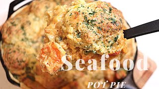 Seafood Pot Pie Easy Recipe With Red Lobster CHEDDAR BAY BISCUITS  Must Try This Tonight Recipe [upl. by Eon]