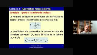 Exercice 3 Convection forcée externe cas dune sphère [upl. by Nava]