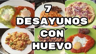 7 Desayunos con Huevo Desayunos Faciles y RapidosFABI CEA [upl. by Rabin]