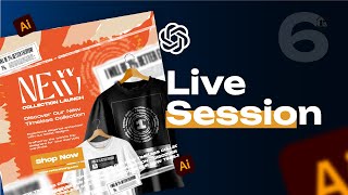 How to Create a Flyer for a Clothing Brand using Adobe Illustraor Step by Step  Live Session [upl. by Burris]