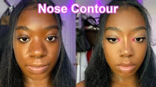 How To Contour Your Nose For Beginners ♡ dark skin friendly ♡ [upl. by Frieda]