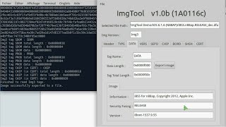 ImgTool v10b 1A0116c  Analysis of Decrypted Apple Img3 Containers [upl. by Amsden]