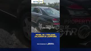 Sempat Nyangkut Mobil RI 1 Terjang Jalanan di Lampung shorts [upl. by Tamiko]