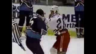 Joe Kocur vs Brett Lindros Sept 28 1995 [upl. by Engenia]