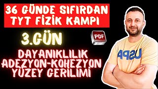 3GÜN  DayanıklılıkAdezyon ve KohezyonYüzey GerilimiKılcallık  Deney  yks2025 [upl. by Lleirbag]