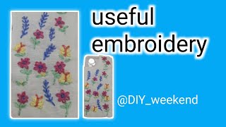 flowers cellphone case  easy and funny stitching and embroidery  usefulDIYweekend [upl. by Nah678]