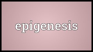 Epigenesis Meaning [upl. by Koffler]