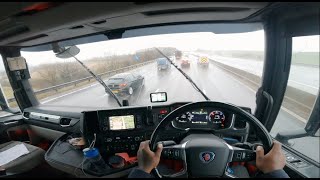 HGV CLASS 1 UK MOTORWAY RAIN POV [upl. by Carrington]