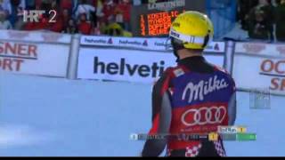 Ivica Kostelic  Wins Wengen Slalom  2nd run  15012012 [upl. by Harahs]