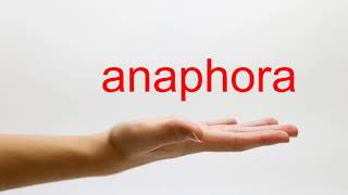 How to Pronounce anaphora  American English [upl. by Atat]