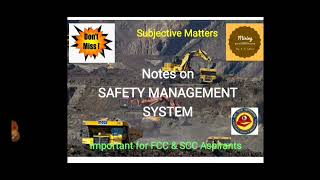 Safety Management System  Subjective matters covered [upl. by Alahcim]