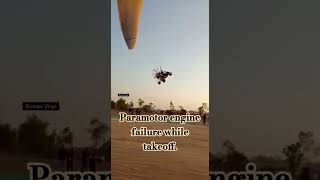 paramotor Powered paraglider engine failure while takeoff lucky escape from accident [upl. by Analad]