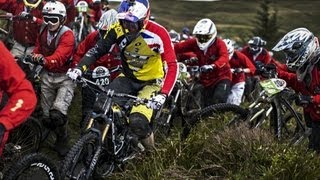 Gee Atherton downhill MTB chase POV  Red Bull Foxhunt 2013 [upl. by Peppie]