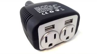 QuantumFX PWR73 Car Power Inverter Converter Dual USB Plug and Electrical Outlets [upl. by Fife422]