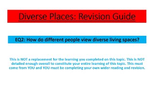 Edexcel A Level Geography  Diverse Places EQ2 Revision [upl. by Horner639]