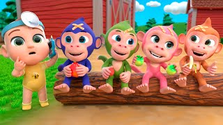 Five Little Monkeys Jumping on the Bed  Lalafun Nursery Rhymes amp Kids Songs [upl. by Maillw982]