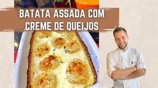 BATATA ASSADA COM CREME DE QUEIJOS  Batata Hasselback  Shorts [upl. by Adnole429]