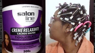 Permanente Afro  Relaxante Cachos Soltos Salon line  Passo a Passo [upl. by Ansel826]