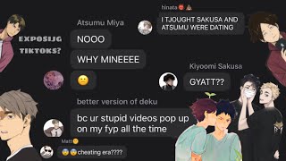 Ushijima exposes Atsumus TikToks  SakuAtsuIwaOi  Haikyuu Text [upl. by Nyrem]