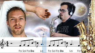 Sax alto  The Scientist partitura com notas [upl. by Ennovyhs]