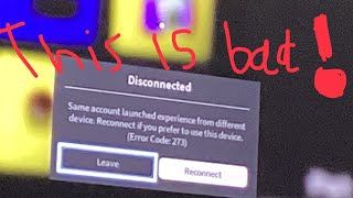 I GOT ERROR CODE 273  do I log to a different account  scary roblox error 273 [upl. by Mufi831]