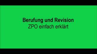 Berufung und Revision  ZPO einfach erklärt [upl. by Enirehtac]