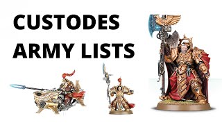 Adeptus Custodes Army Lists  Competitive Tournament Lists Reviewed [upl. by Marleah]