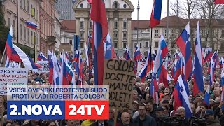 Vseslovenski protestni shod proti vladi Roberta Goloba 21 3 2024 [upl. by Eiramik]