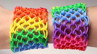 Rainbow Loom English  DRAGON SCALE BRACELET  Loom Bands easy how to DIY Tutorial [upl. by Ezechiel567]