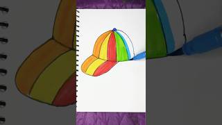 DIY Rainbow 🌈 Cap 🧢😱Art art shorts ytshorts creative diy kids [upl. by Aseretairam]