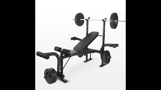 Strongway Multi Gym Adjustable Weight Bench with Barbell Rack Foldable [upl. by Karlotta]