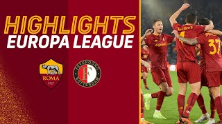 LA ROMA SÌ  Roma 41 Feyenoord  Europa League Highlights 202223 [upl. by Anahtor]