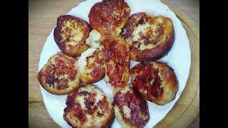 Delicious toasts with cheese and onions [upl. by Earised]