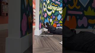 exposing my real job again 👀📚🎨 artist mural painting muralart library booktube [upl. by Atalya]