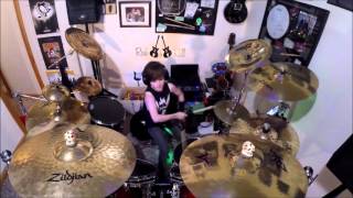 Drum and Bass Jam with Amazing 9 Year Old Drummer [upl. by Sldney]