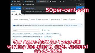 Azure 100 for 1 YEAR still working fine after 21 days [upl. by Amocat]