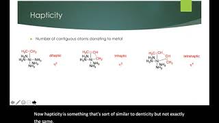 Denticity amp Hapticity [upl. by Sillaw]