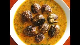 Recipe  Eggplant amp Tamarind Gravy Vankaya Pulusu Recipe With English Subtitles [upl. by Dlareme]