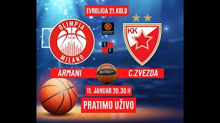 ARMANI  CZVEZDA KOŠARKA EVROLIGA 11 Januar 2030 h  PRATIMO UŽIVO [upl. by Sudhir316]