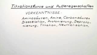 Titrationskurve und Puffereigenschaften  Chemie  Organische Chemie [upl. by Kursh]