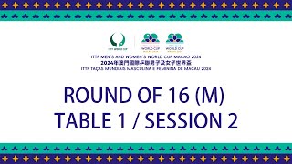 LIVE  T1  Round of 16  ITTF Mens and Womens World Cup Macao 2024  Session 2 M [upl. by Coyle682]